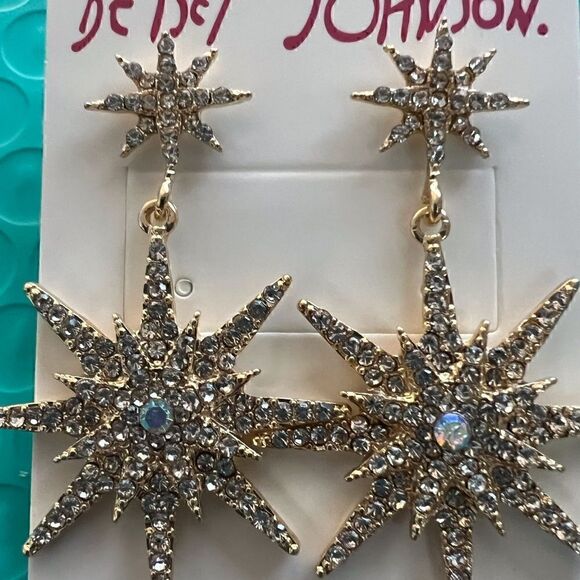 ⭐️ Betsey Johnson NEW CELESTIAL drop dangle earrings ⭐️ - Picture 2 of 8